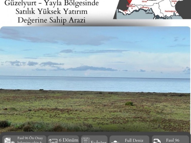 LAND WİTH SECTİON 96 ZONİNG FOR SALE İN GÜZELYURT-PLATEAU AREA, RİGHT NEXT TO THE SEA