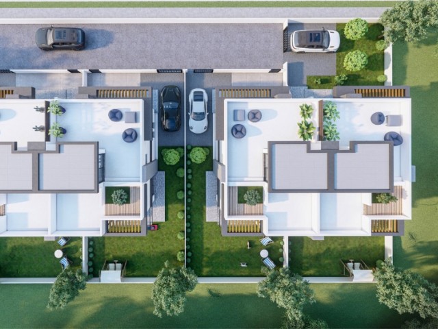 3+1 Doppelvilla Projekt in Famagusta Yenibogazici Gebiet