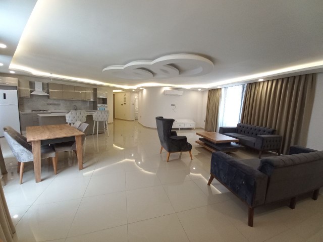 Luxury 3+1 flat for rent in a complex with pool in the center of Kyrenia