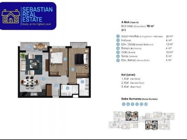 2+1 RESIDENCES IN THE CENTER OF KYRENIA WITH PRICES STARTING FROM 125,000 POUNDS