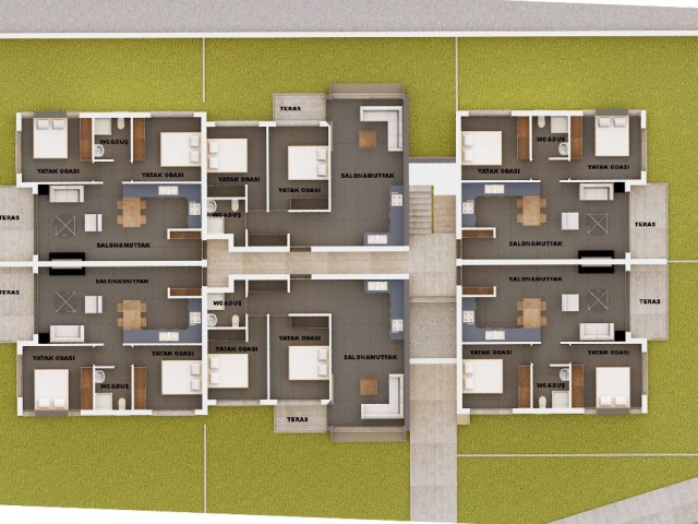 2+1 flat for sale in a brand new building in Girne Bosphorus area