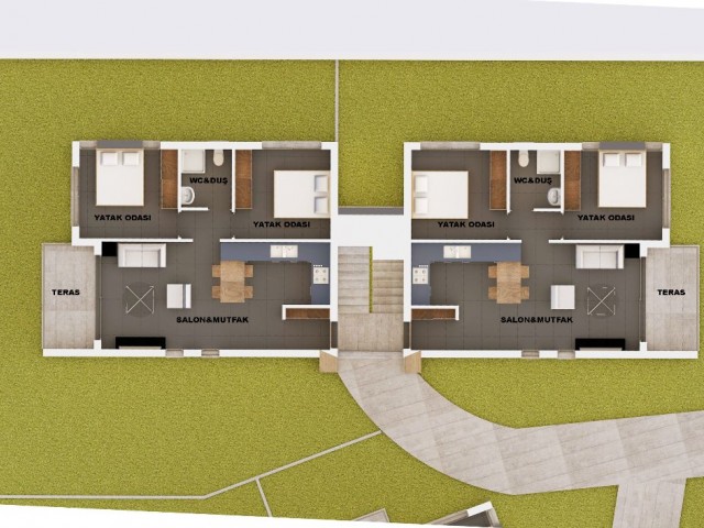 2+1 flat for sale in a brand new building in Girne Bosphorus area