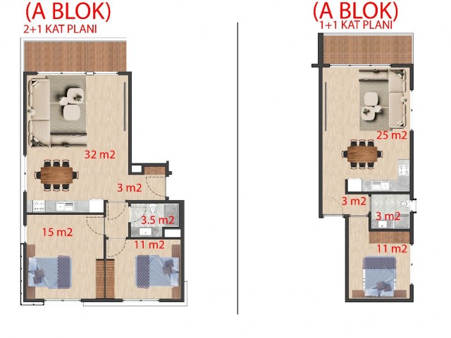 آپارتمان برای فروش در یک سایت 2+1 در منطقه گیرنه آلسانکک