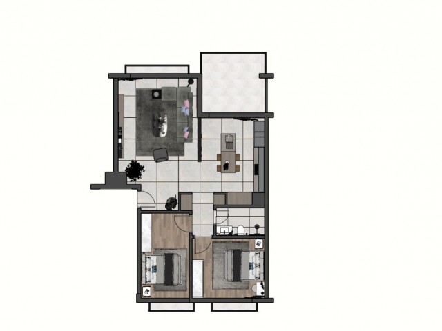 2+1 FLATS WITH GARDEN FOR SALE IN GIRNE KARAOĞLANOĞLU AREA