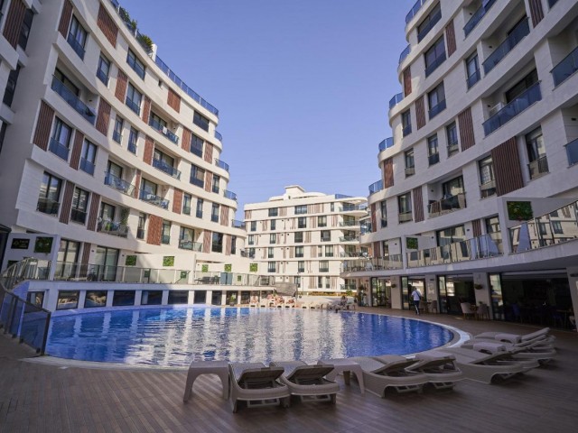 Luxury furnished 1+1 apartment in a complex with a pool in the center of Kyrenia