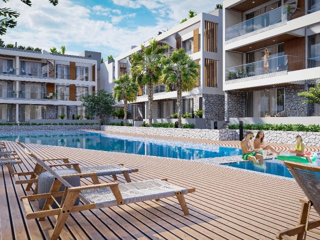 LUXUS 2 1 WOHNUNGEN MIT GROSSEM SWIMMINGPOOL UND BERGBLICK IN ALSANCAK