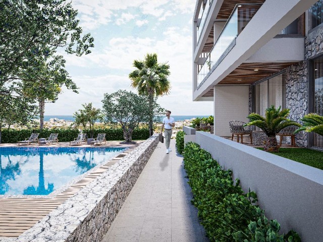 LUXUS 2 1 WOHNUNGEN MIT GROSSEM SWIMMINGPOOL UND BERGBLICK IN ALSANCAK