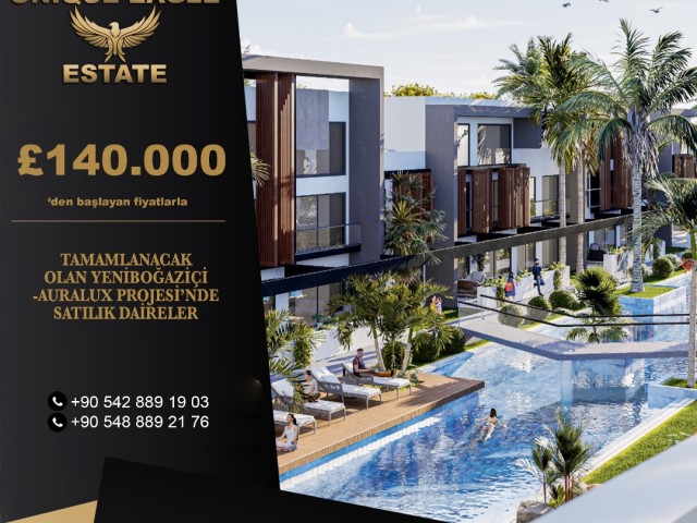 TAMAMLANACAK OLAN YENİBOĞAZİÇİ-AURALUX PROJESİ’NDE SATILIK DAİRELER 1+1 £140.000’DEN BAŞLAYAN FİYATL