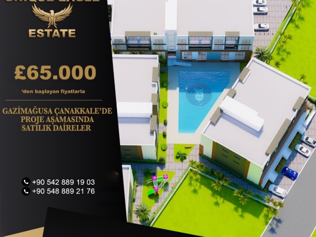 APARTMENTS FOR SALE IN GAZİMAĞUSA ÇANAKKALE DURING THE PROJECT STAGE STARTING FROM £65,000