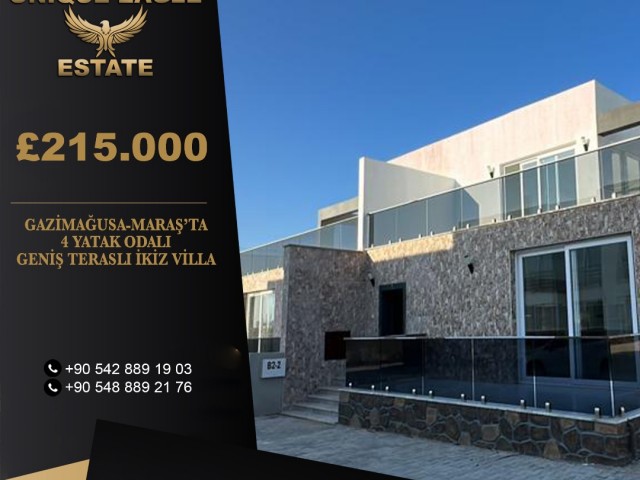 TWIN-VILLA MIT 4 SCHLAFZIMMERN UND GROßER TERRASSE IN FAMAGUSTA-MARAŞ