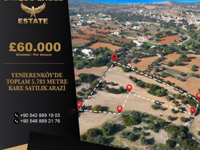 TOTAL 5,783 SQUARE METERS OF LAND FOR SALE IN YENIERENKOY 