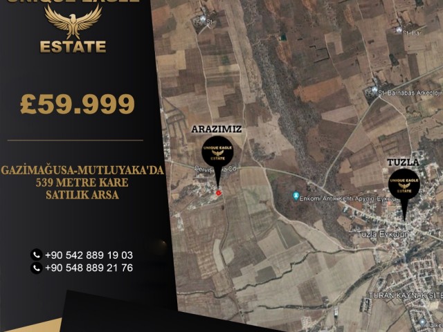 GAZİMAĞUSA-MUTLUYAKA'DA 539 METRE KARE SATILIK ARSA