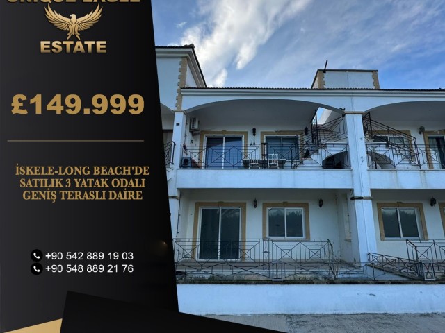 İSKELE-LONG BEACH'DE SATILIK 3 YATAK ODALI GENİŞ TERASLI DAİRE 