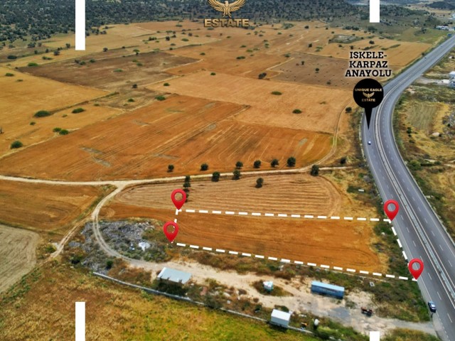 کل 4,314 متر مربع (3 انجام شده 1 EVLEK) در ISKELE KARPAZ جاده اصلی زمین برای فروش با فصل 96 مجوز توسعه 70,000 پوند دسامبر
