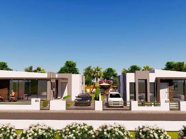 There is a large garden area suitable for pool construction for 3+1 villas in Famagusta Mutluyaka region. ** 