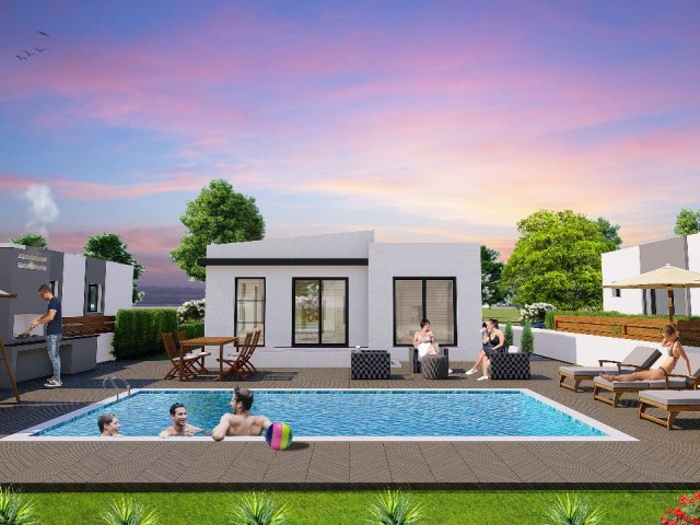 There is a large garden area suitable for pool construction for 3+1 villas in Famagusta Mutluyaka region. ** 