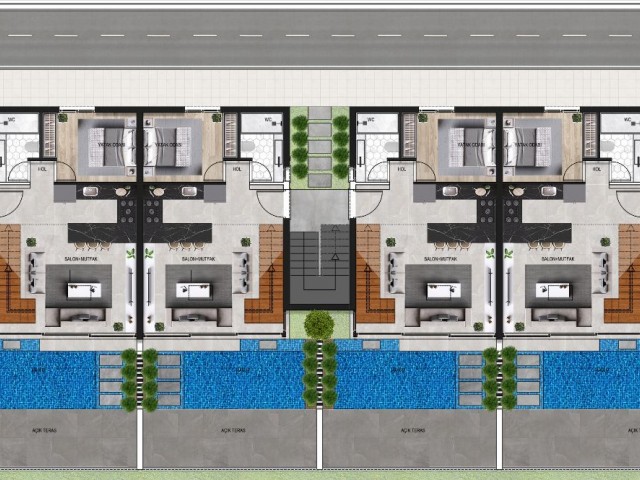 İskele bölgesinde yepyeni bir proje satılık 2+1 loft daire 98 m2 %35 peşinat geri kalan %65 i 24 ay taksitle 2025 anahtar teslime kadar