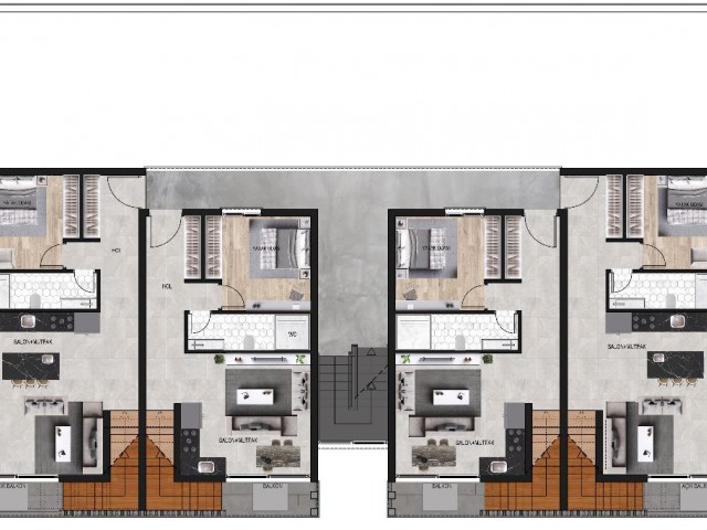 iskele bölgesinde yepyeni bir proje 1+1 60 m2 avantajı çatı katı 55 m2 135.000£ VE 150.000£