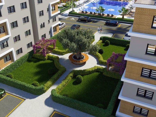 Olea Residence yeni site içerisinde dağ manzaralı satılık 1+1