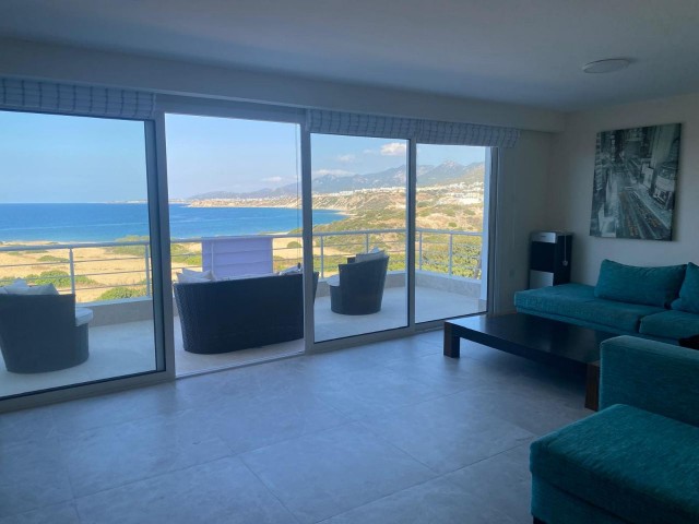 We are very Pleased to offer for sale this beautifully presented 3 bedroom townhouse with a location to live for. Situated on the seafront in Bahceli where the  aquamarines of the Mediterranean welcome you in  every room bar 1.  You also have in addition a large basement area with potential to conve