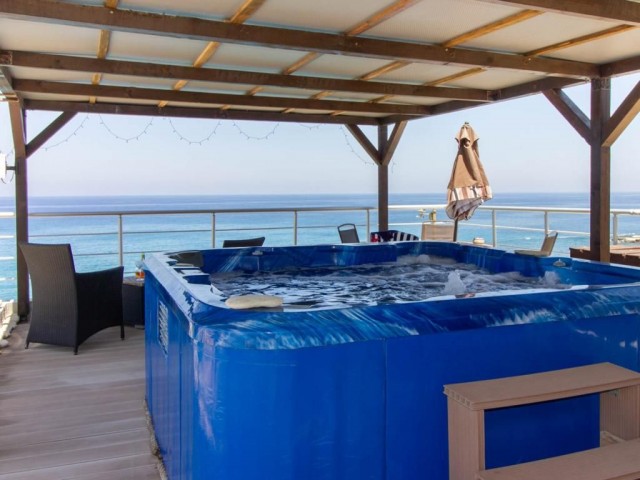 Seafront 3+1 Penthouse with private jacuzzi in Kyrenia, Bahçeli