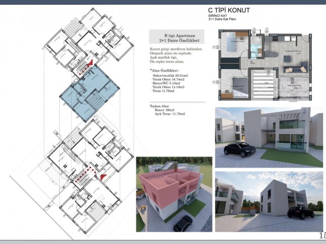 GONYELI 2+1 BAHCELI ERDGESCHOSS 2+1 PENTHOUSE 3+1 ERDGESCHOSS UND 2+1 DUPLEX-WOHNUNG