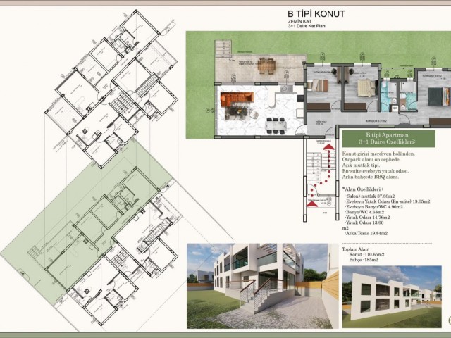 GONYELI 2+1 BAHCELI ERDGESCHOSS 2+1 PENTHOUSE 3+1 ERDGESCHOSS UND 2+1 DUPLEX-WOHNUNG