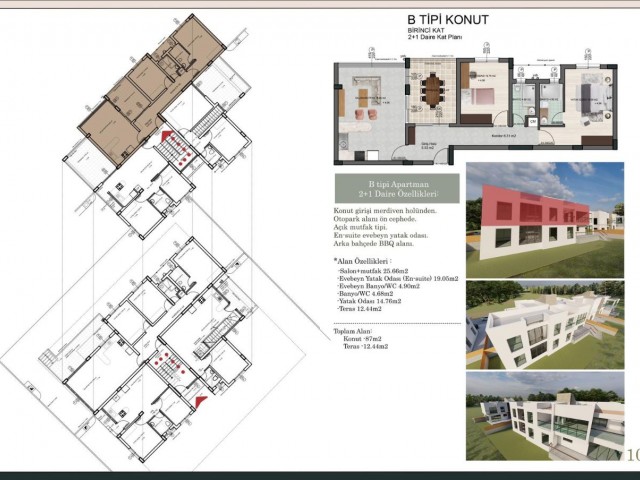 GONYELI 2+1 BAHCELI ERDGESCHOSS 2+1 PENTHOUSE 3+1 ERDGESCHOSS UND 2+1 DUPLEX-WOHNUNG