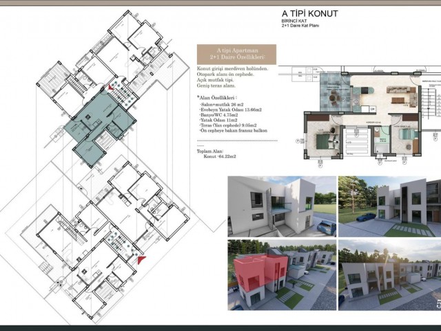 GONYELI 2+1 BAHCELI ERDGESCHOSS 2+1 PENTHOUSE 3+1 ERDGESCHOSS UND 2+1 DUPLEX-WOHNUNG