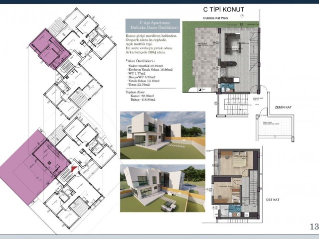 GONYELI 2+1 BAHCELI ERDGESCHOSS 2+1 PENTHOUSE 3+1 ERDGESCHOSS UND 2+1 DUPLEX-WOHNUNG