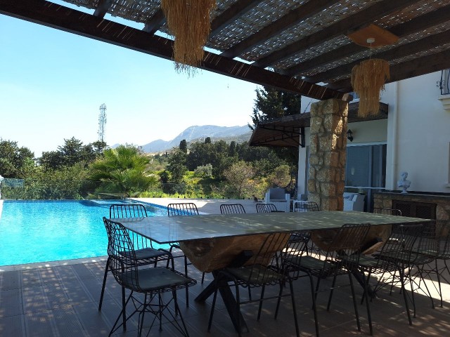 *SOLE AUTHORITY* - 3+1 Villa for sale in Kyrenia Karaoğlanoğlu region, with magnificent mountain views, garden and pool.