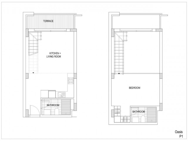 Makellose 1+1 Penthouse-Wohnung mit privater Dachterrasse in einem Luxusresort in Küçük Erenköy