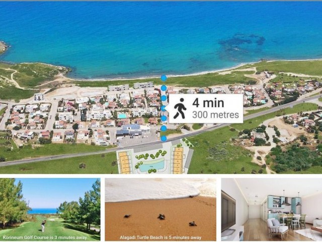 Investment opportunity studio flat with rental guarantee in Kyrenia Esentepe, 1 minute away from Korenium Golf Club