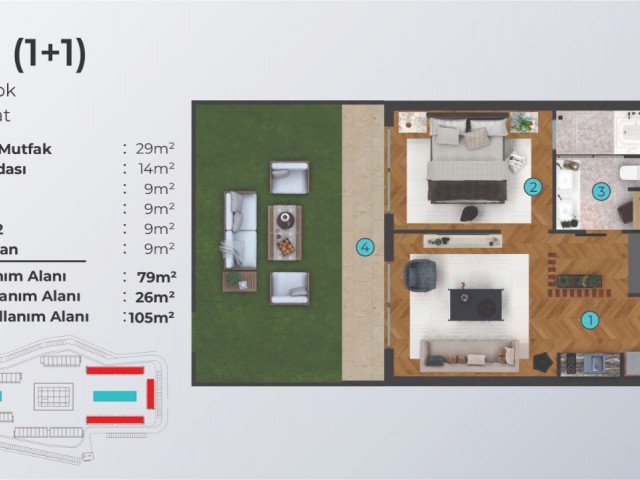 1+1 LOFT FLAT FOR SALE IN BOSPHORUS AREA