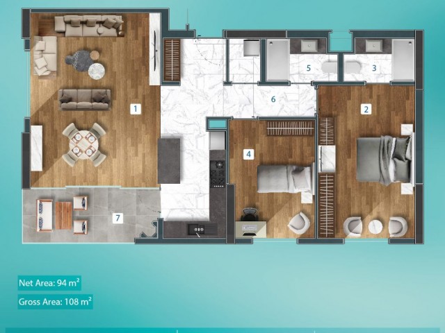 BAFRA OTELLER BÖLGESİ KAYA RESIDENCES PROJESİ 2+1