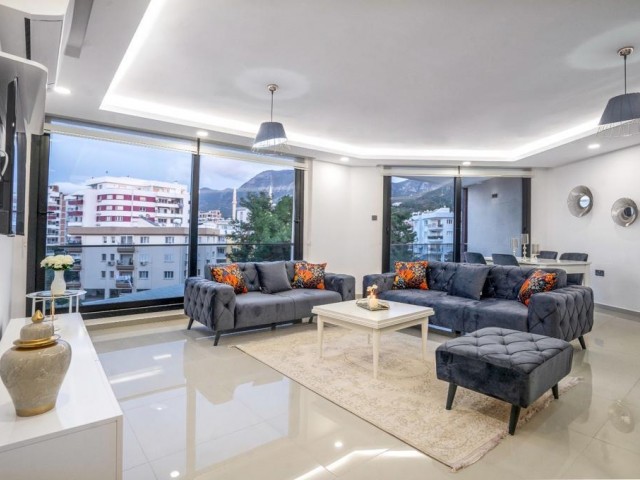 2+1 LUXURIOUS RESIDENCE FOR RENT IN THE HEART OF KYRENIA, WITH ALL SOCIAL FACILITIES. WITH MANY ADVANTAGES SUCH AS SWIMMING POOL, GYM, BEAUTY HALL, SPA SAUNA & MASSAGE HALL
