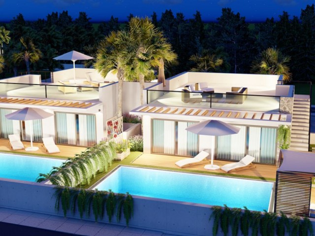 2+1 LUXURY GARDEN FLOOR DETACHED SEA VIEW FLATS WITH POOL IN GIRNE ESENTEPE