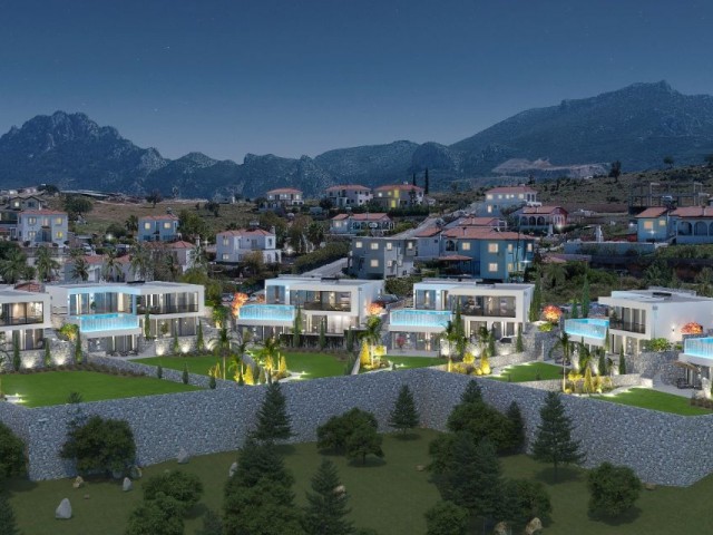 Ultraluxuriöse 6+1-Villen mit Panoramablick in der Projektphase Girne Arapköy