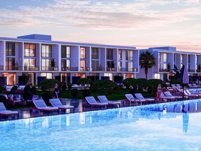 COURTYARD PLATINUM'da 1+1 satılık daireler. İskele, Boğaz, Kuzey Kıbrıs.