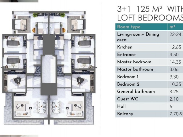 Апартаменты 3+1 на старте продаж в Йени Боазичи.