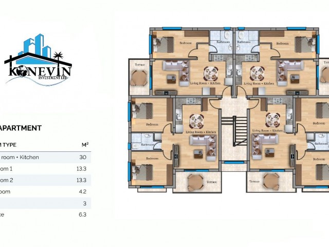 Апартаменты 2+1 в 3 минутах ходьбы от NEAR EAST COLLEGE