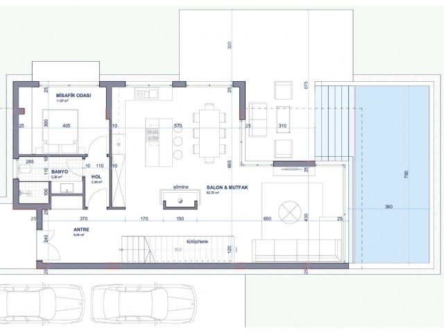 Villa 4+1, denize 350 metre. Girne.