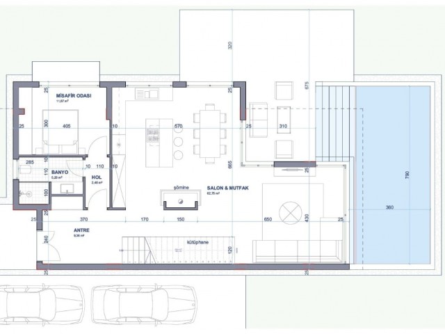 Вилла 4+1 в 350 метрах от моря. Гирне.