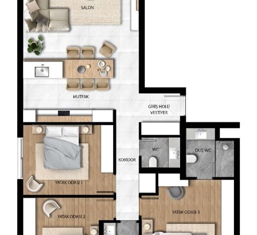 Wohnungen zum Verkauf 3+1 und 3+1 LOFT in einer Luxuswohnanlage mit eigener Infrastruktur.