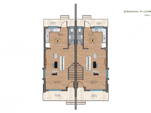 ROYAL SUN ELITE'de satılık özel teraslı 2+1 şehir evi