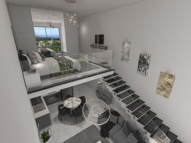 New project in Esentepe with 84 months interest free payment plan 1+1 loft 