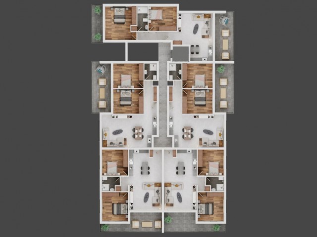 Lefkoşa K. Kaymaklı 2+1 Flat with Turkish Title Project with Installment Opportunity