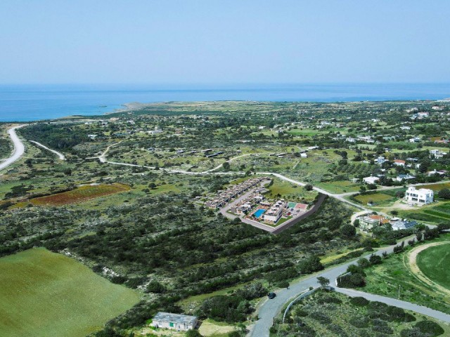 Kıbrıs'ın en güzel ve doğal bölgesi KARPAZ'da Projeden fırsat. Müstakil Bahçeli, Ortak Havuzlu Site İçerisinde.