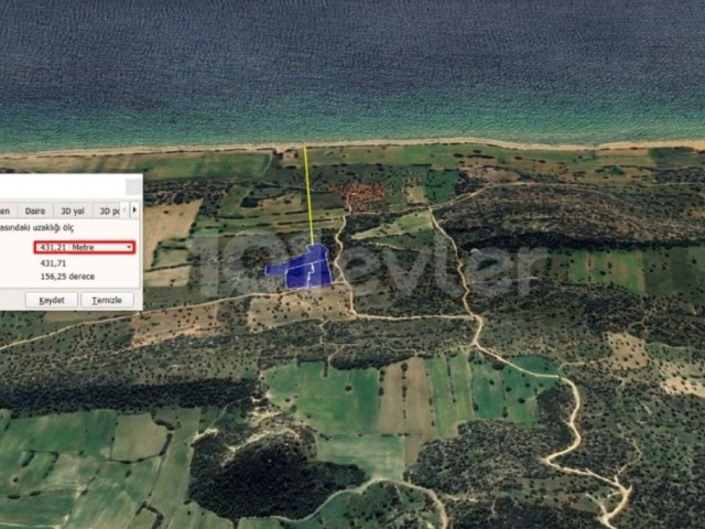 8 decares of 1 evlek land for SALE in İskele Derince area, only 400 meters from the sea