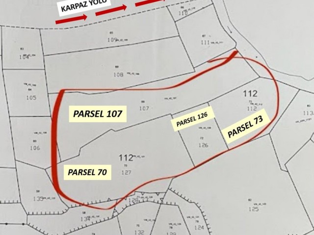 35 102 m2 großes Grundstück zum Verkauf im Dorf Pamuklu (Iskele, TRNC).